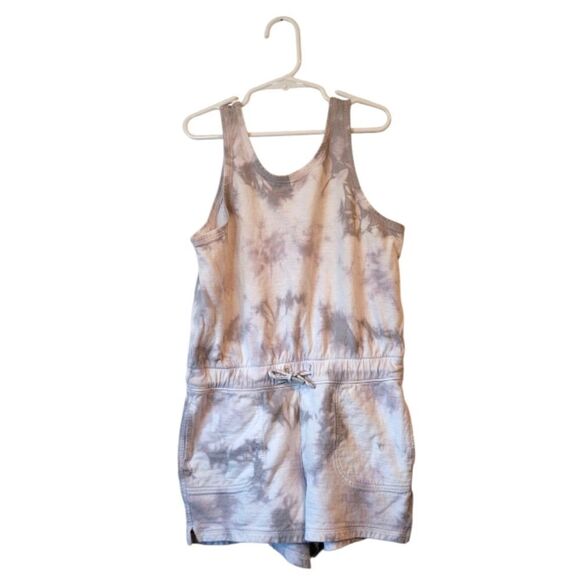 Athleta Girl White & Grey Tie Dye Romper Size M 8/10 - Picture 1 of 5